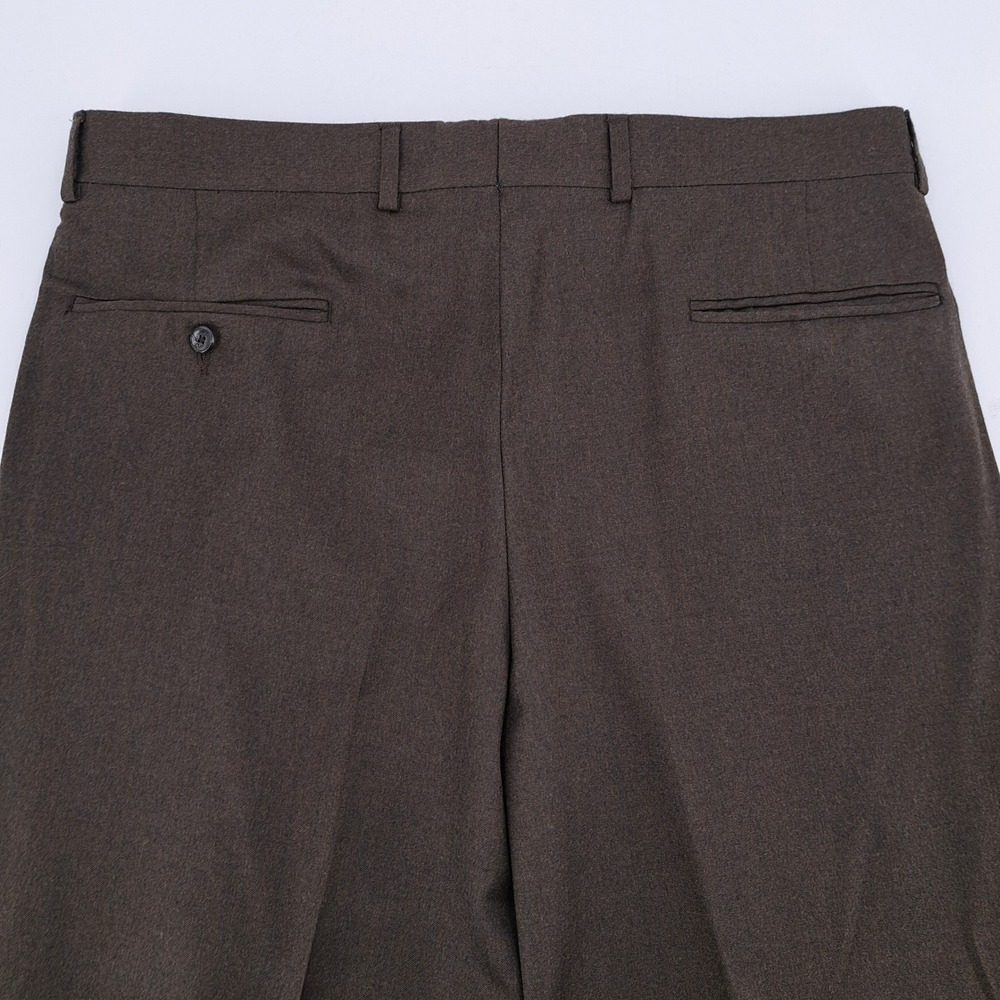 Jos A Bank Executive Collection Mens Pleated Dress Pants 36x30 Brown Wool Blend - Picture 8 of 11